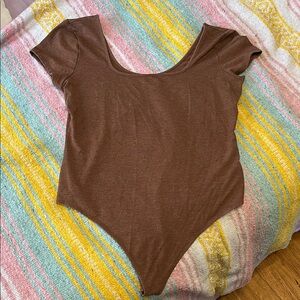 Brown Short Sleeve Bodysuit